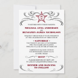 Faire-part de mariage du sud marron et blanc de