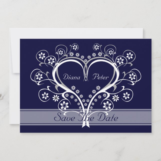 Faire-part de Mariage Écoutez Mon Cœur Enregistrez (Devant)