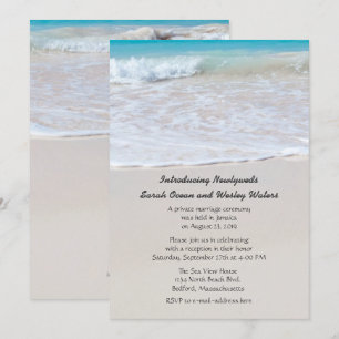 Faire-part de mariage écrit dans le sable