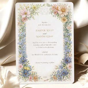 Faire-part de mariage Élégance Fleur Sauvage Vinta