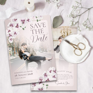 Faire-part de mariage élégant à l'orchidée