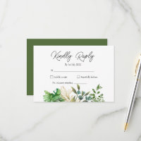 Faire-part de mariage élégant à motif de feuille b