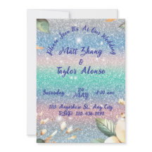 Faire-part de mariage élégant à paillettes