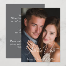 Faire-part de mariage élégant à plat pour annoncer