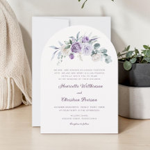 Faire-part de mariage élégant aux pivoines violett