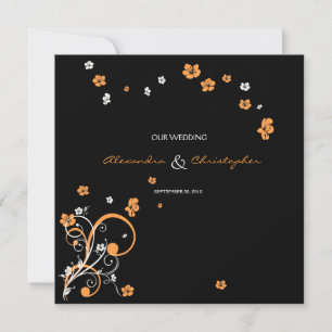 Faire-part de mariage élégant avec des tourbillons