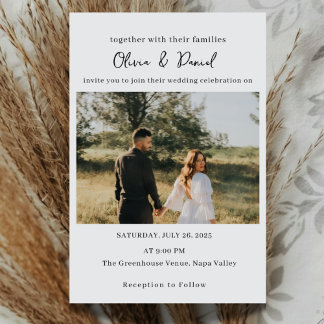 Faire-part de mariage élégant avec photo
