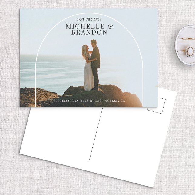 Faire-part de mariage élégant avec photo et détail (Créateur téléchargé)