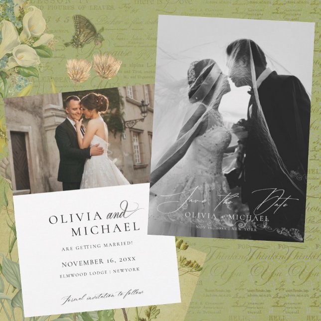 Faire-part de mariage élégant avec script moderne  (Créateur téléchargé)