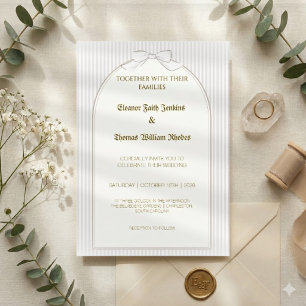 Faire-part de mariage élégant, beige minimaliste à