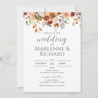 Faire-part de mariage élégant Bohème simple