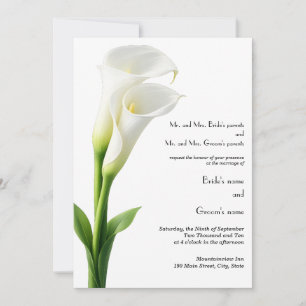 Faire-part de mariage élégant calla lily beige