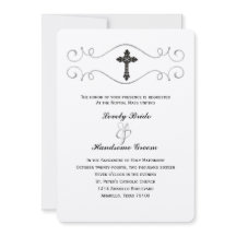 Faire-part de mariage élégant de catholique de