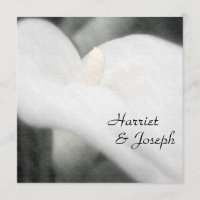 Faire-part de mariage élégant de zantedeschia