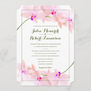 Faire-part de mariage élégant d'orchidée
