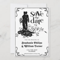 Faire-Part de Mariage Élégant en Silhouette