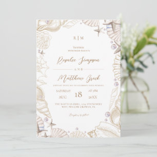 Faire-part de mariage élégant et moderne Coquillag