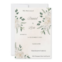Faire-part de mariage Élégant Floral – Blanc natur