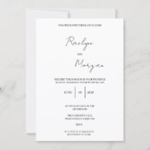 Faire-part de mariage élégant minimaliste