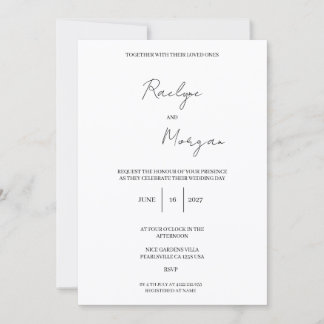 Faire-part de mariage élégant minimaliste