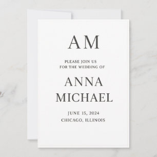 Faire-part de mariage élégant minimaliste – Style