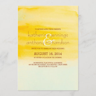 Faire-part de mariage élégant moderne d'aquarelle