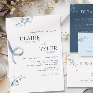 Faire-part de mariage élégant moderne et minimal b