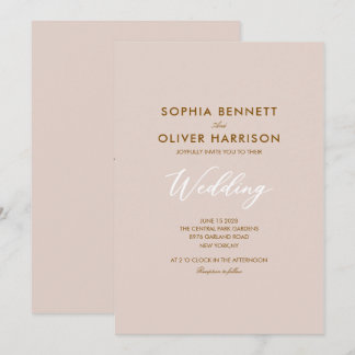 faire-part de mariage élégant moderne rose pâle