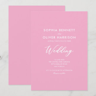 faire-part de mariage élégant moderne rose SIMPLE