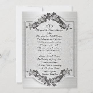 Faire-part de mariage élégant noir blanc