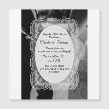 Faire-part de mariage élégant noir et blanc