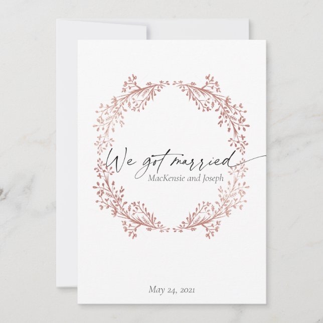 Faire-part de mariage élégant Nous sommes mariés R (Devant)