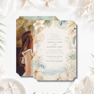 Faire-part de mariage élégant sur la plage de styl