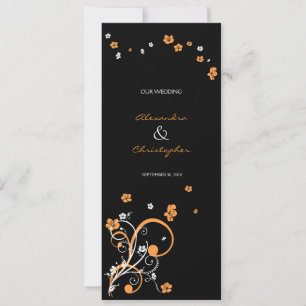 Faire-part de mariage élégant Tourbillons et fleur
