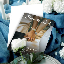 Faire-part de mariage élégants avec photo pour ann