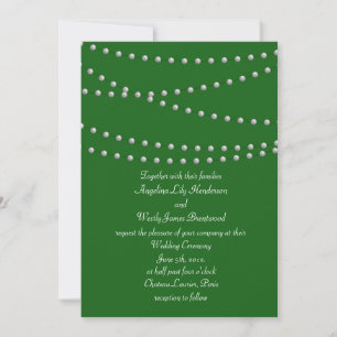 Faire-part de mariage Emerald Green Pearls