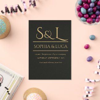 Faire-part de mariage en acrylique avec monogramme