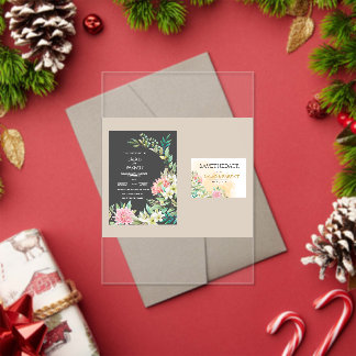 Faire-part de mariage en acrylique Couronne floral