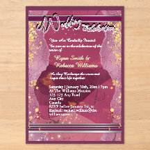 Faire-part de mariage en acrylique marbre violet