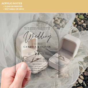 Faire-part de mariage en ACRYLIQUE Minimaliste Mod