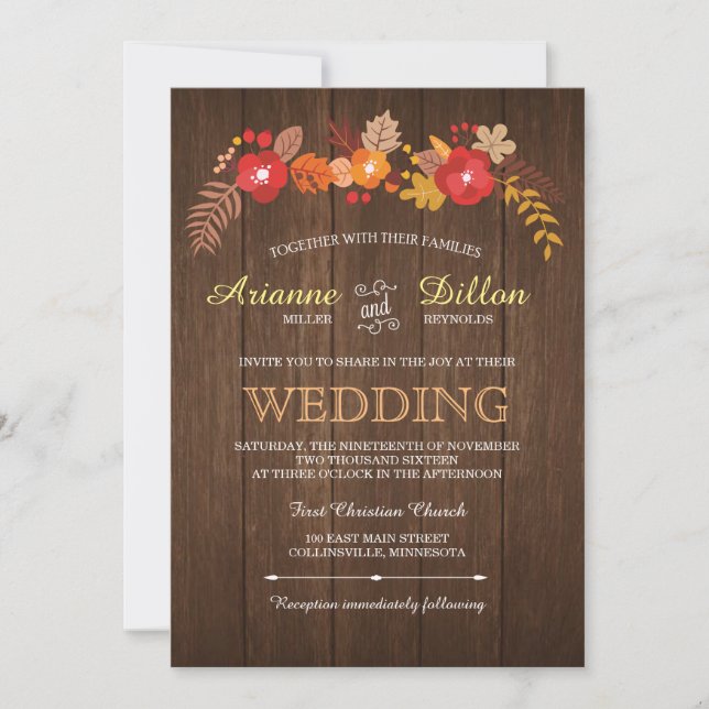 Faire-part de mariage en bois et en chaudières (Devant)