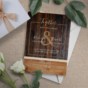 Faire-part de mariage en bois rustique