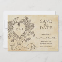 Faire-part de mariage en camping "Save the Date"
