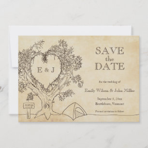 Faire-part de mariage en camping "Save the Date"