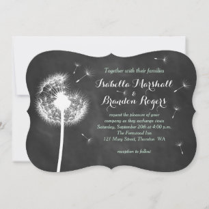 Faire-part de mariage en damier floral (menthe)
