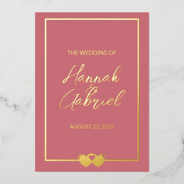Faire-part de mariage en feuille d'aluminium (Recto)