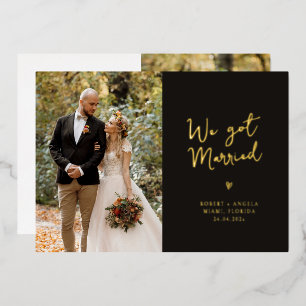 Faire-part de mariage en feuille d'or