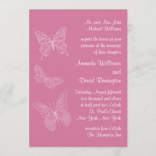 Faire-part de mariage en filigrane de papillon