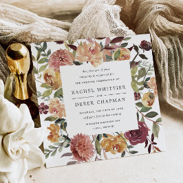 Faire-part de mariage en fleur rustique | CARRÉ