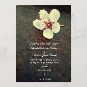 Faire-part de mariage en fleurs de cerisiers métal